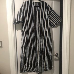 Marimekko x Uniqlo Cotton Navy and White Striped Caftan. NWOT Size M
